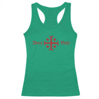 Deus Vult Catholic Knight Templar Crusader Cross Racerback Tank Top
