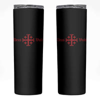 Deus Vult Catholic Knight Templar Crusader Cross Skinny Tumbler