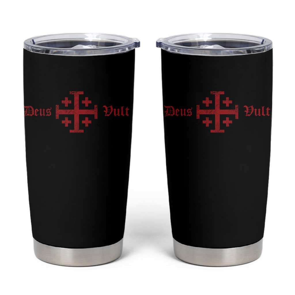 Deus Vult Catholic Knight Templar Crusader Cross Tumbler Cup