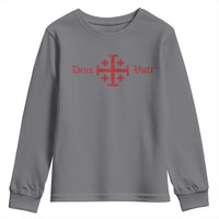 Deus Vult Catholic Knight Templar Crusader Cross Youth Sweatshirt