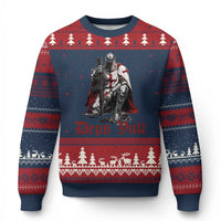 Deus Vult Knights Templar Gun Lover Ugly Christmas Sweater Crusader Cross Soldier of Christ
