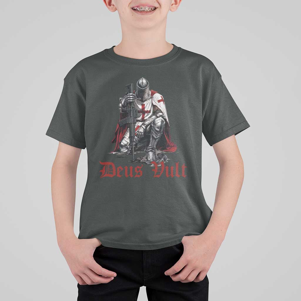 Deus Vult Knights Templar Gun Lover T Shirt For Kid Crusader Cross Soldier of Christ