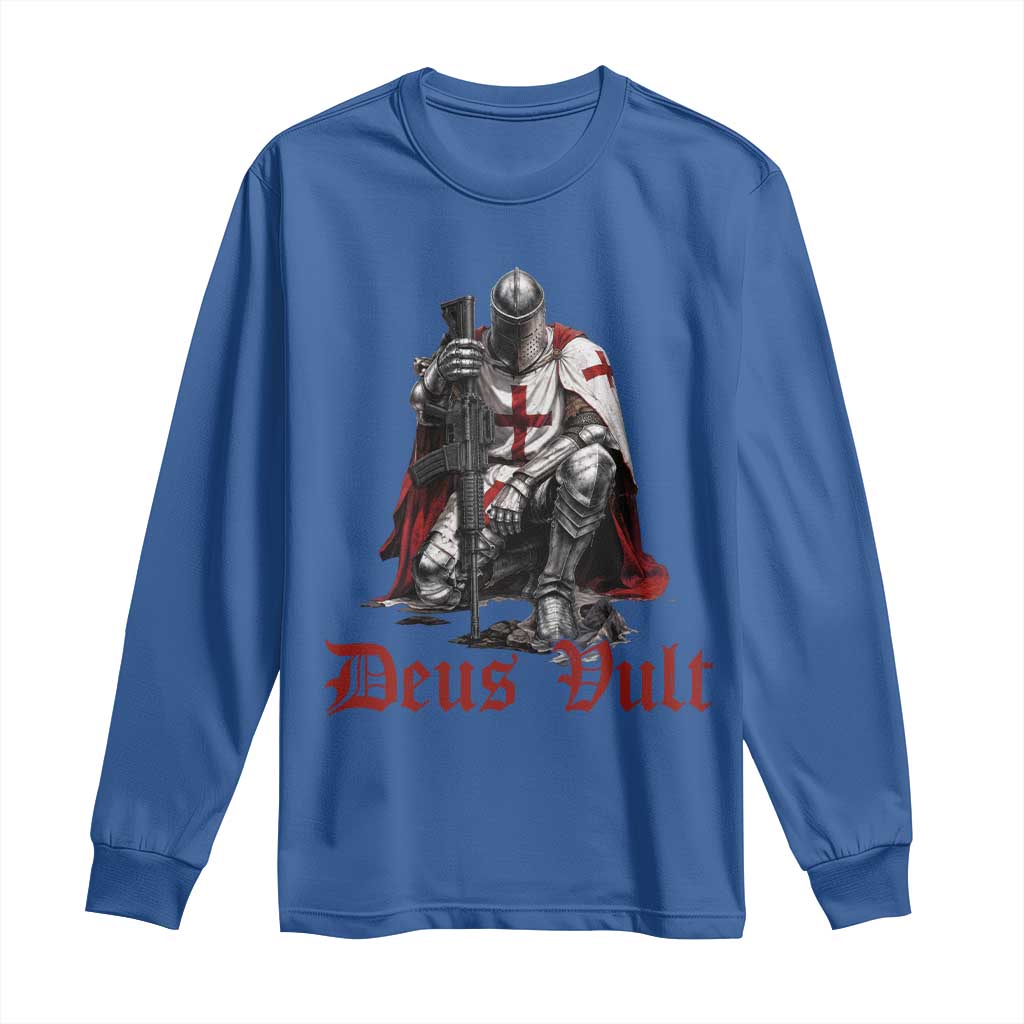 Deus Vult Knights Templar Gun Lover Long Sleeve Shirt Crusader Cross Soldier of Christ