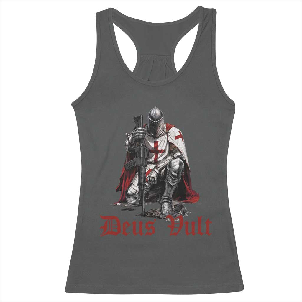 Deus Vult Knights Templar Gun Lover Racerback Tank Top Crusader Cross Soldier of Christ