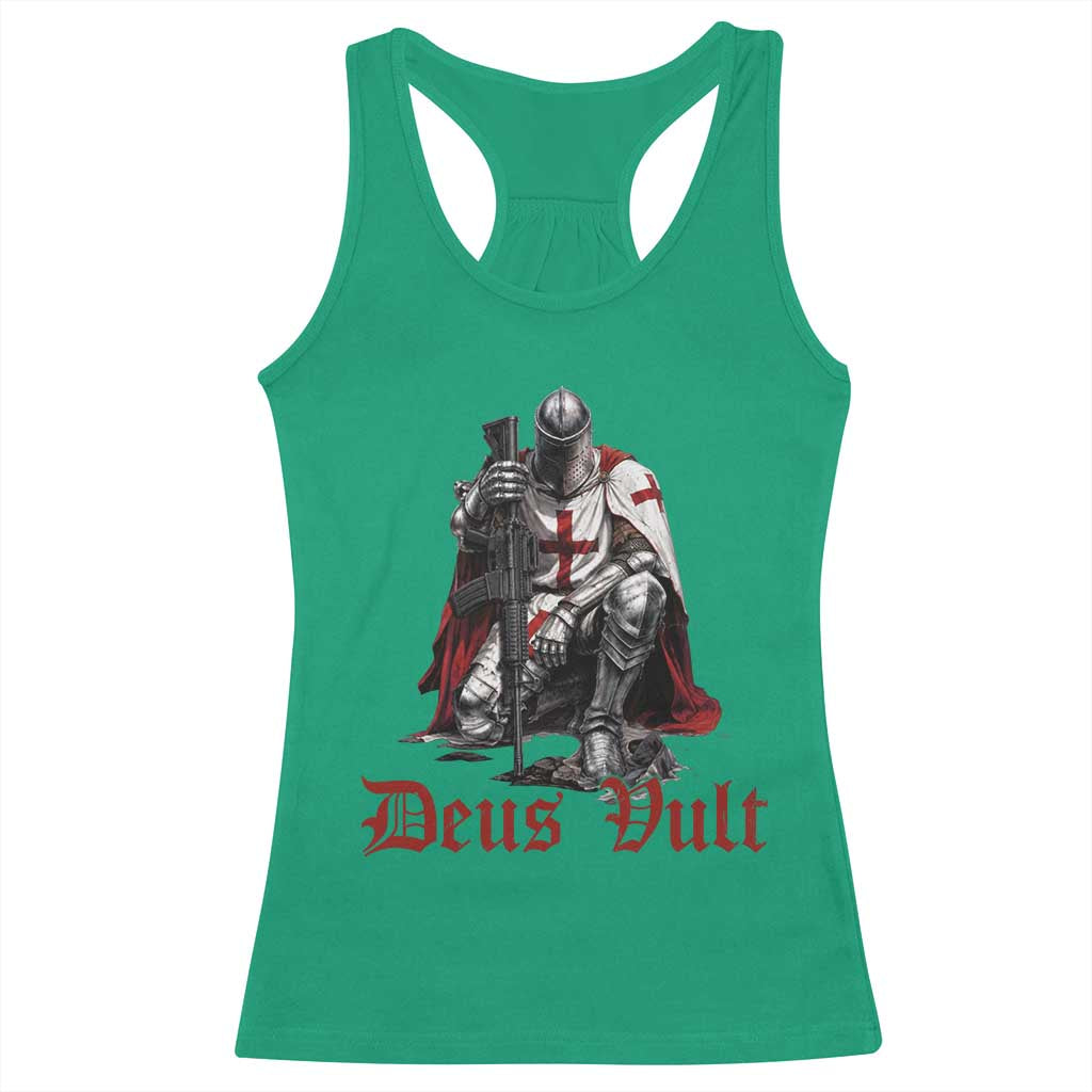 Deus Vult Knights Templar Gun Lover Racerback Tank Top Crusader Cross Soldier of Christ