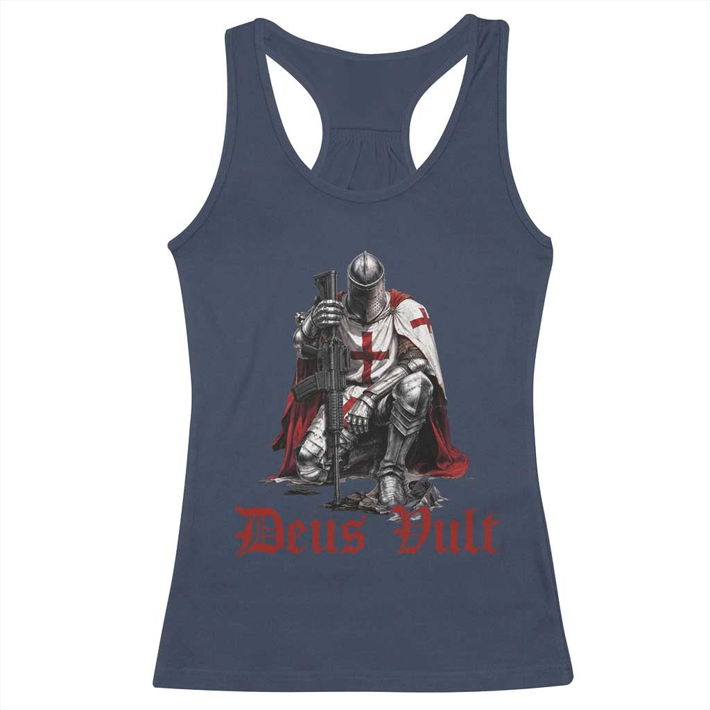 Deus Vult Knights Templar Gun Lover Racerback Tank Top Crusader Cross Soldier of Christ