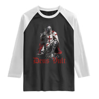 Deus Vult Knights Templar Gun Lover Raglan Shirt Crusader Cross Soldier of Christ