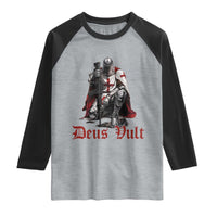 Deus Vult Knights Templar Gun Lover Raglan Shirt Crusader Cross Soldier of Christ