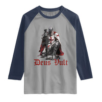 Deus Vult Knights Templar Gun Lover Raglan Shirt Crusader Cross Soldier of Christ