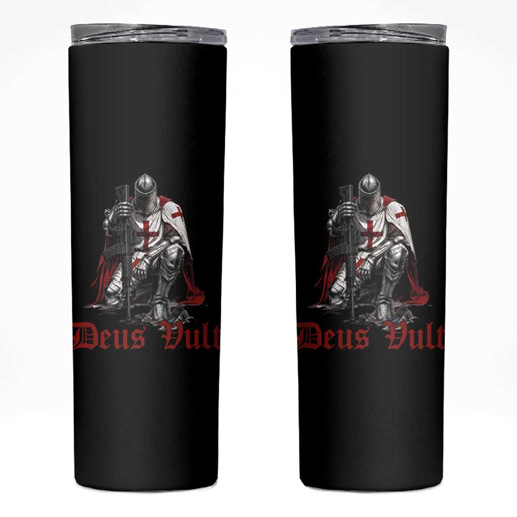 Deus Vult Knights Templar Gun Lover Skinny Tumbler Crusader Cross Soldier of Christ