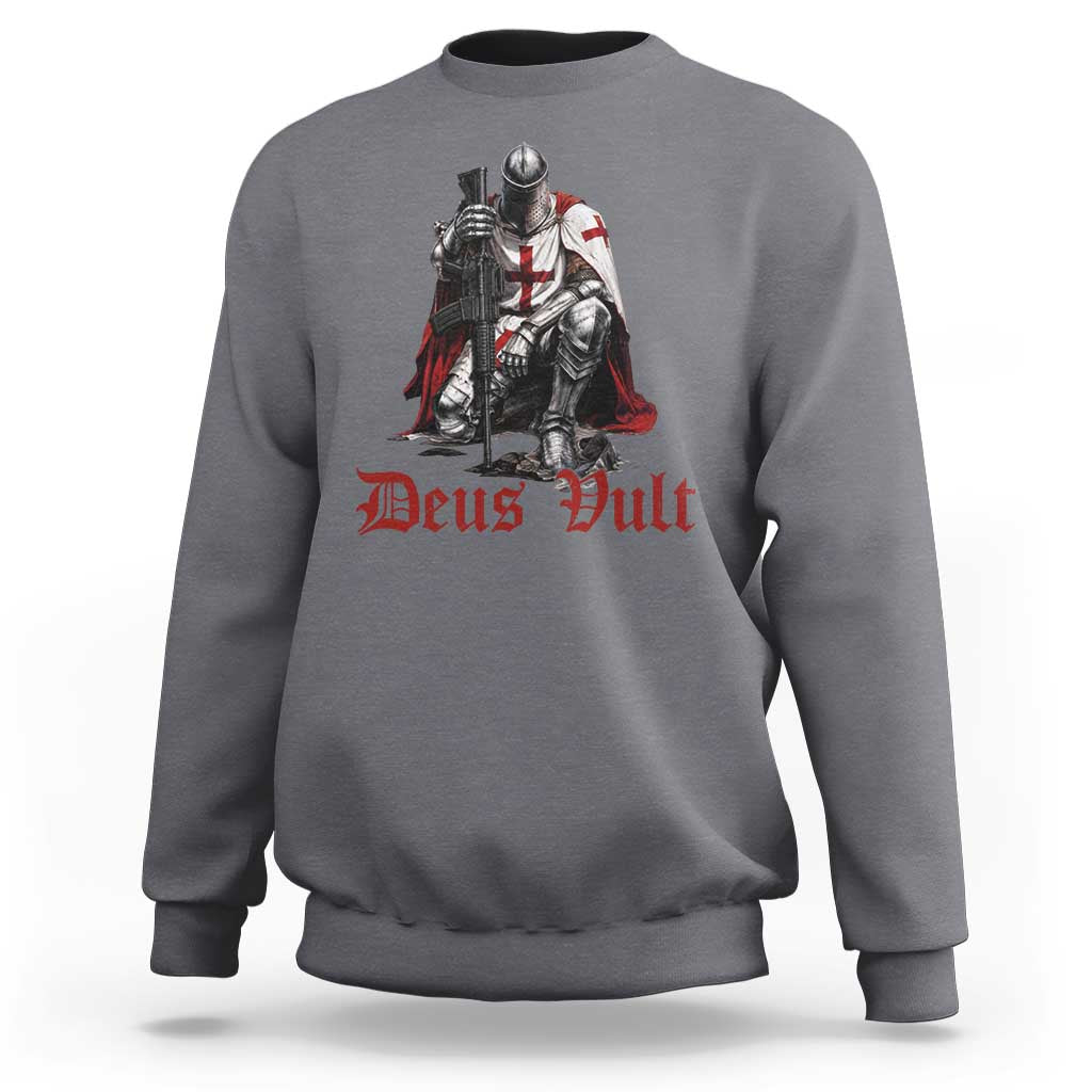Deus Vult Knights Templar Gun Lover Sweatshirt Crusader Cross Soldier of Christ