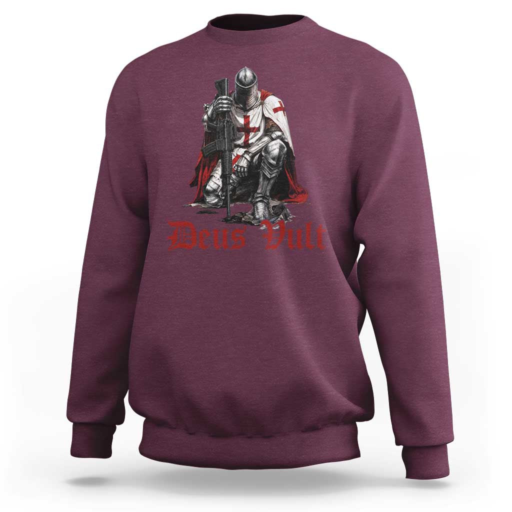 Deus Vult Knights Templar Gun Lover Sweatshirt Crusader Cross Soldier of Christ