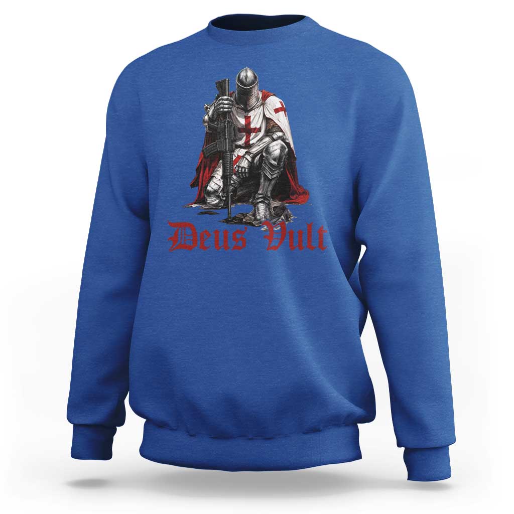 Deus Vult Knights Templar Gun Lover Sweatshirt Crusader Cross Soldier of Christ