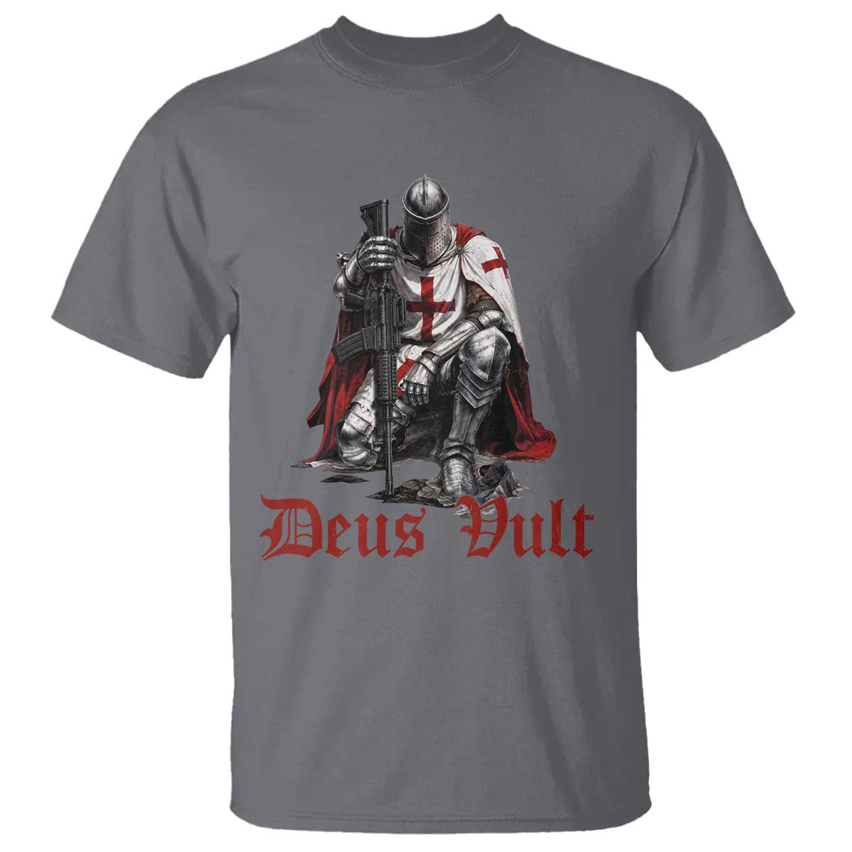 Deus Vult Knights Templar Gun Lover T Shirt Crusader Cross Soldier of Christ