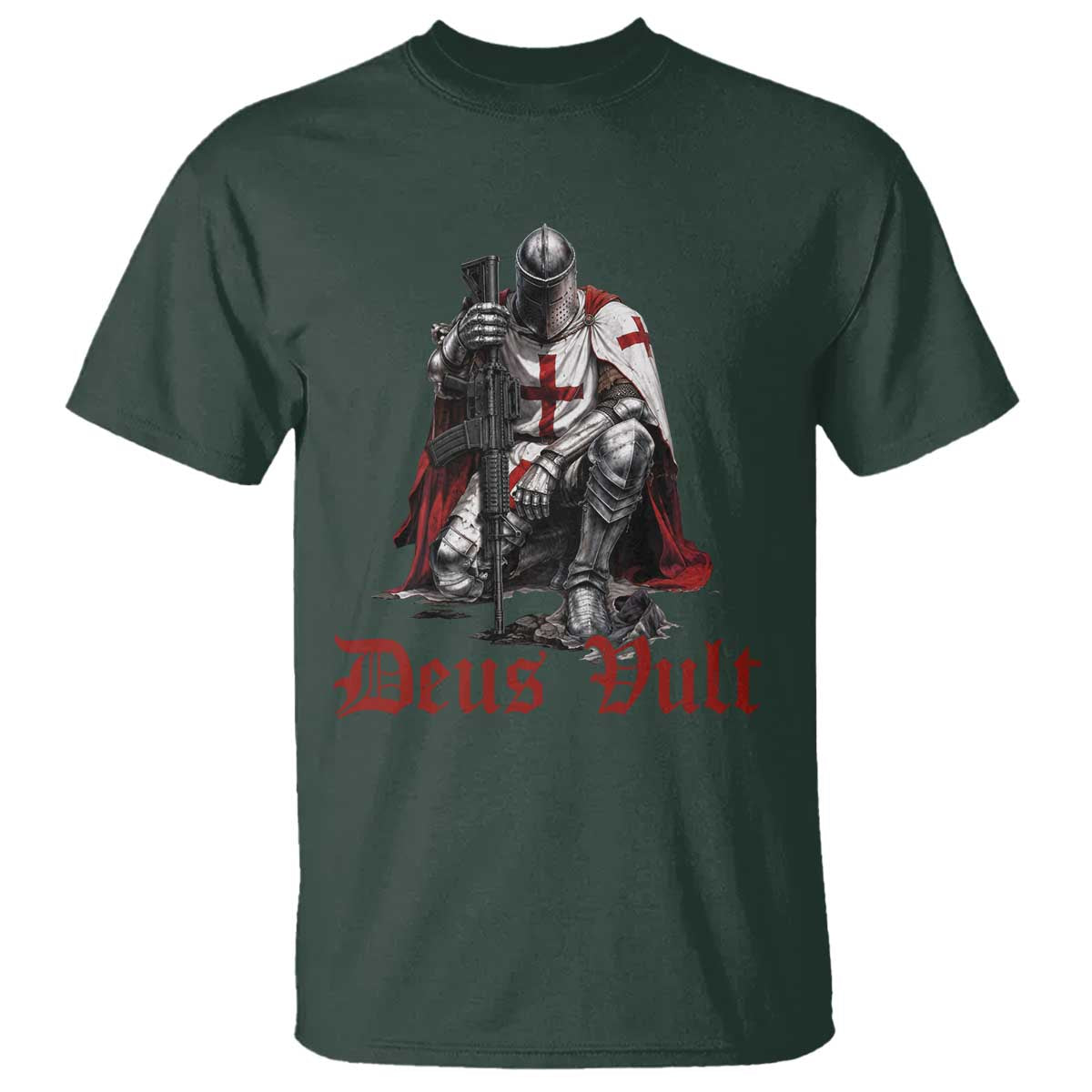 Deus Vult Knights Templar Gun Lover T Shirt Crusader Cross Soldier of Christ