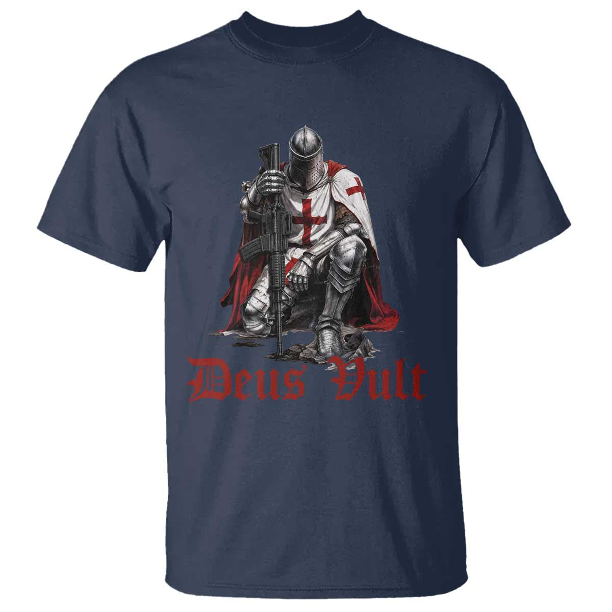 Deus Vult Knights Templar Gun Lover T Shirt Crusader Cross Soldier of Christ