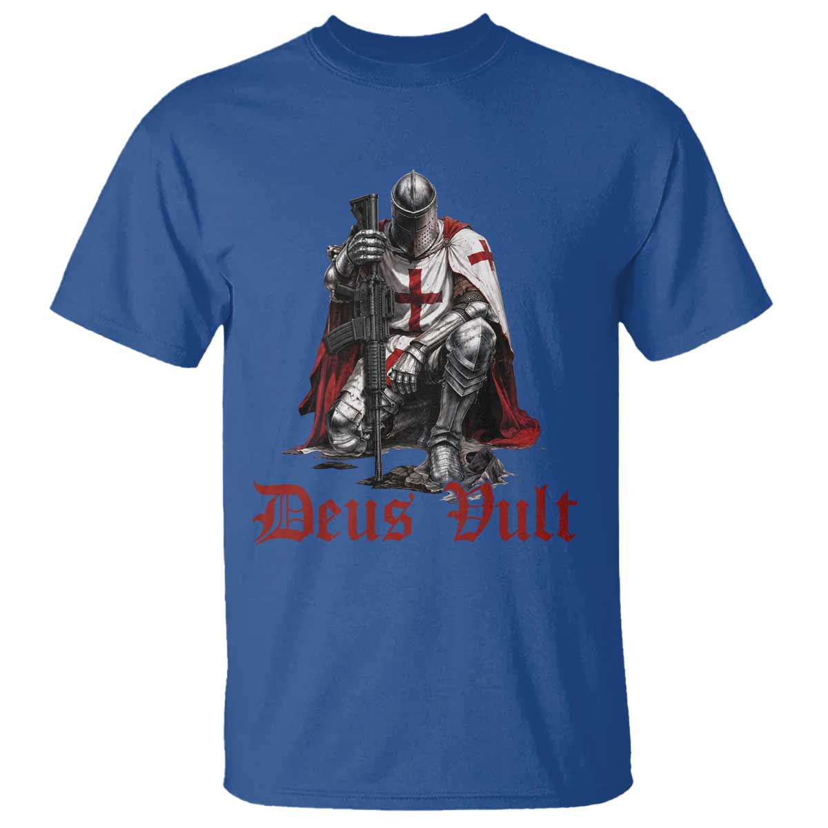 Deus Vult Knights Templar Gun Lover T Shirt Crusader Cross Soldier of Christ