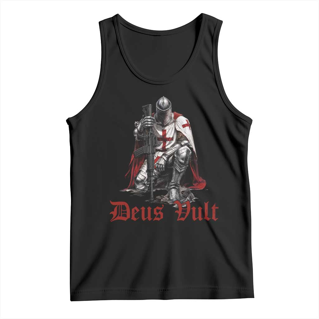 Deus Vult Knights Templar Gun Lover Tank Top Crusader Cross Soldier of Christ