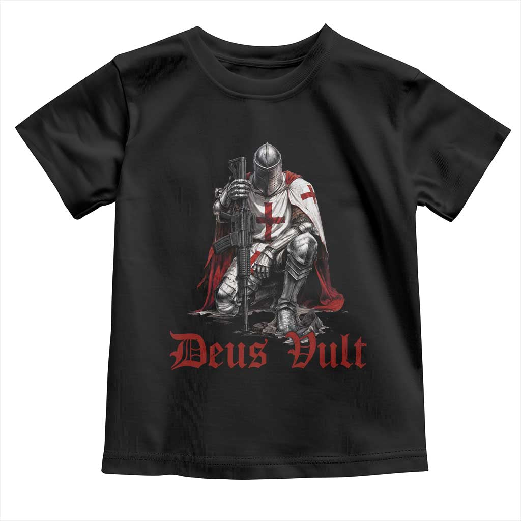 Deus Vult Knights Templar Gun Lover Toddler T Shirt Crusader Cross Soldier of Christ