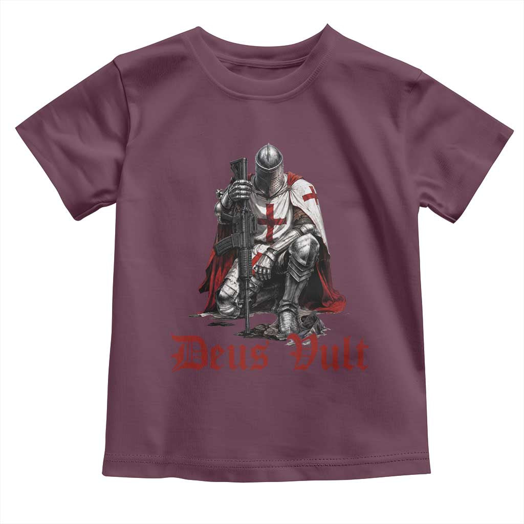 Deus Vult Knights Templar Gun Lover Toddler T Shirt Crusader Cross Soldier of Christ