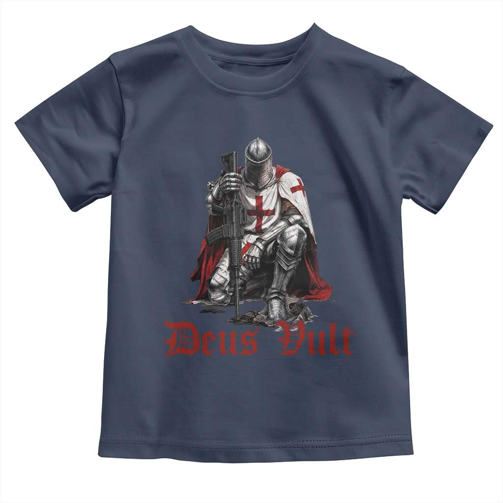 Deus Vult Knights Templar Gun Lover Toddler T Shirt Crusader Cross Soldier of Christ