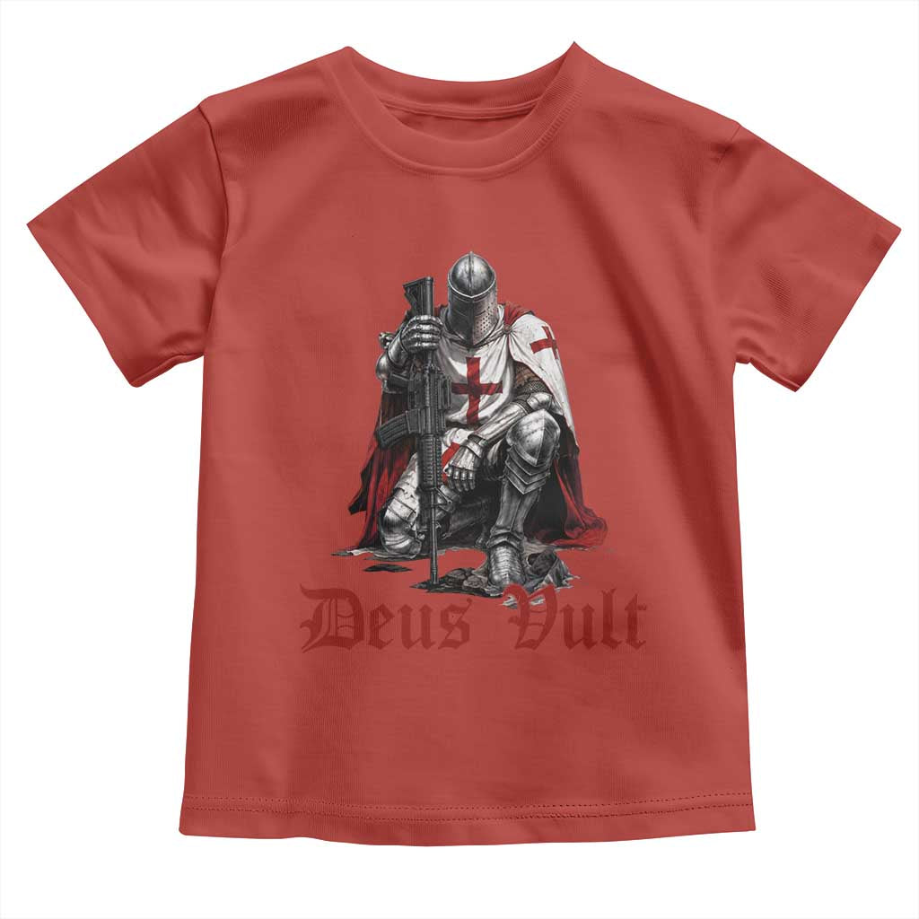 Deus Vult Knights Templar Gun Lover Toddler T Shirt Crusader Cross Soldier of Christ