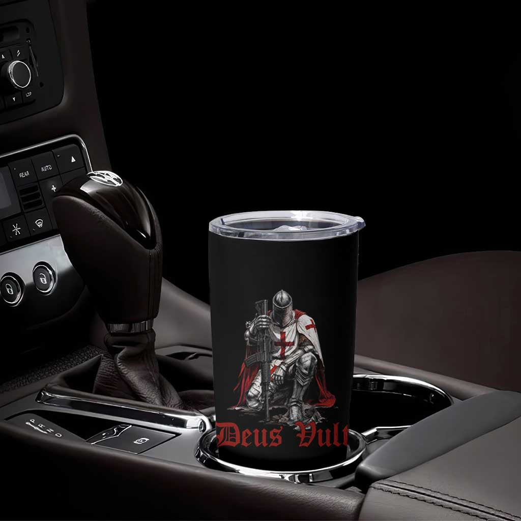 Deus Vult Knights Templar Gun Lover Tumbler Cup Crusader Cross Soldier of Christ