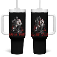 Deus Vult Knights Templar Gun Lover Tumbler With Handle Crusader Cross Soldier of Christ