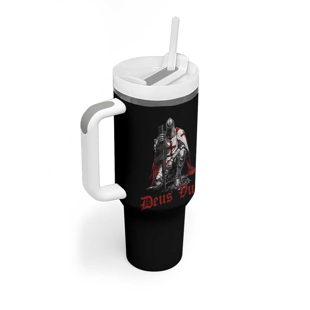 Deus Vult Knights Templar Gun Lover Tumbler With Handle Crusader Cross Soldier of Christ