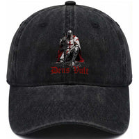 Deus Vult Knights Templar Gun Lover Washed Cotton Baseball Cap Crusader Cross Soldier of Christ