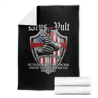 Deus Vult Knights Templar Throw Blanket He Trains My Hands For War And My Fingers For Battle