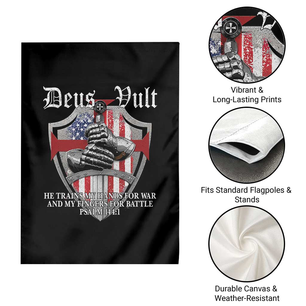 Deus Vult Knights Templar Garden Flag He Trains My Hands For War And My Fingers For Battle
