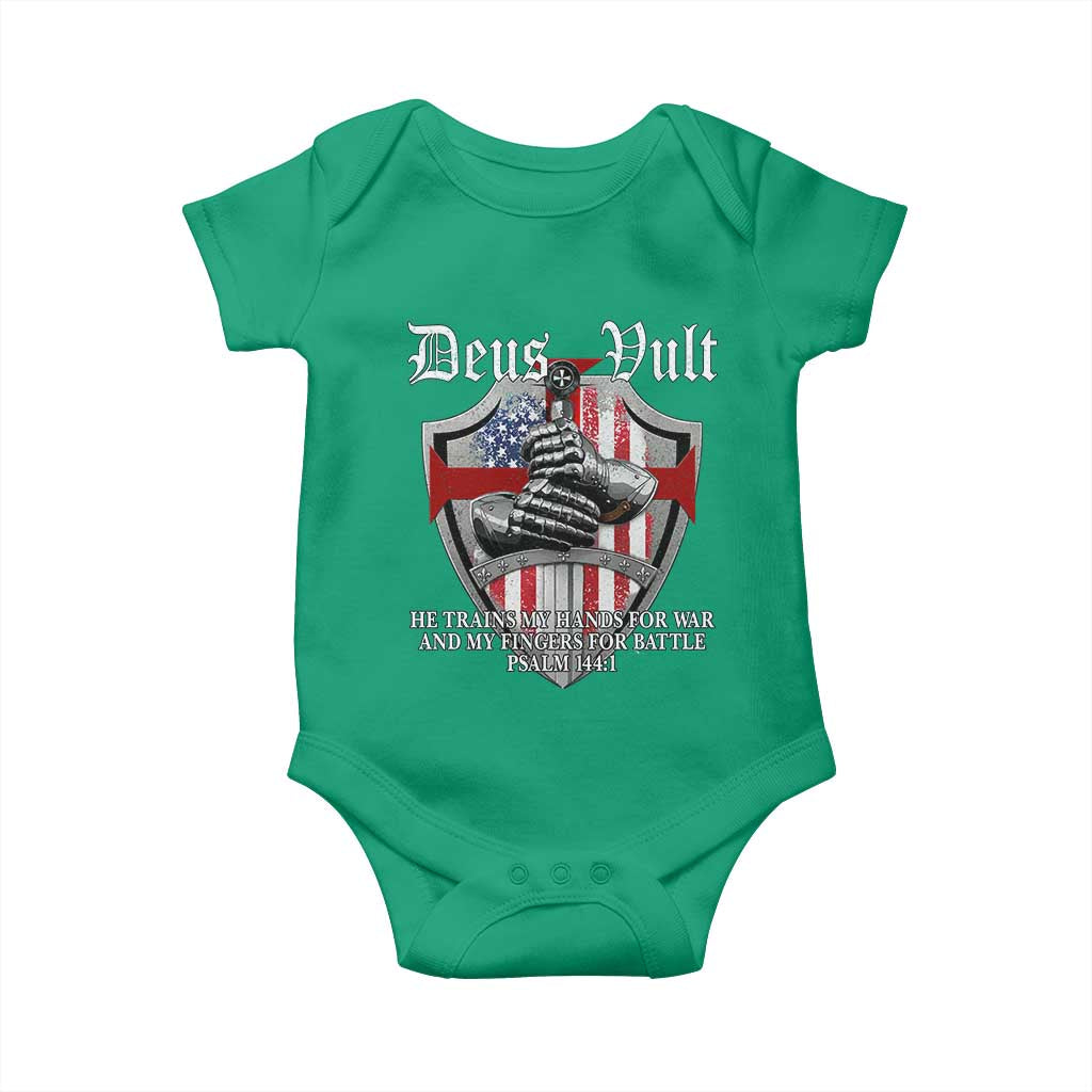 Deus Vult Knights Templar Baby Onesie He Trains My Hands For War And My Fingers For Battle
