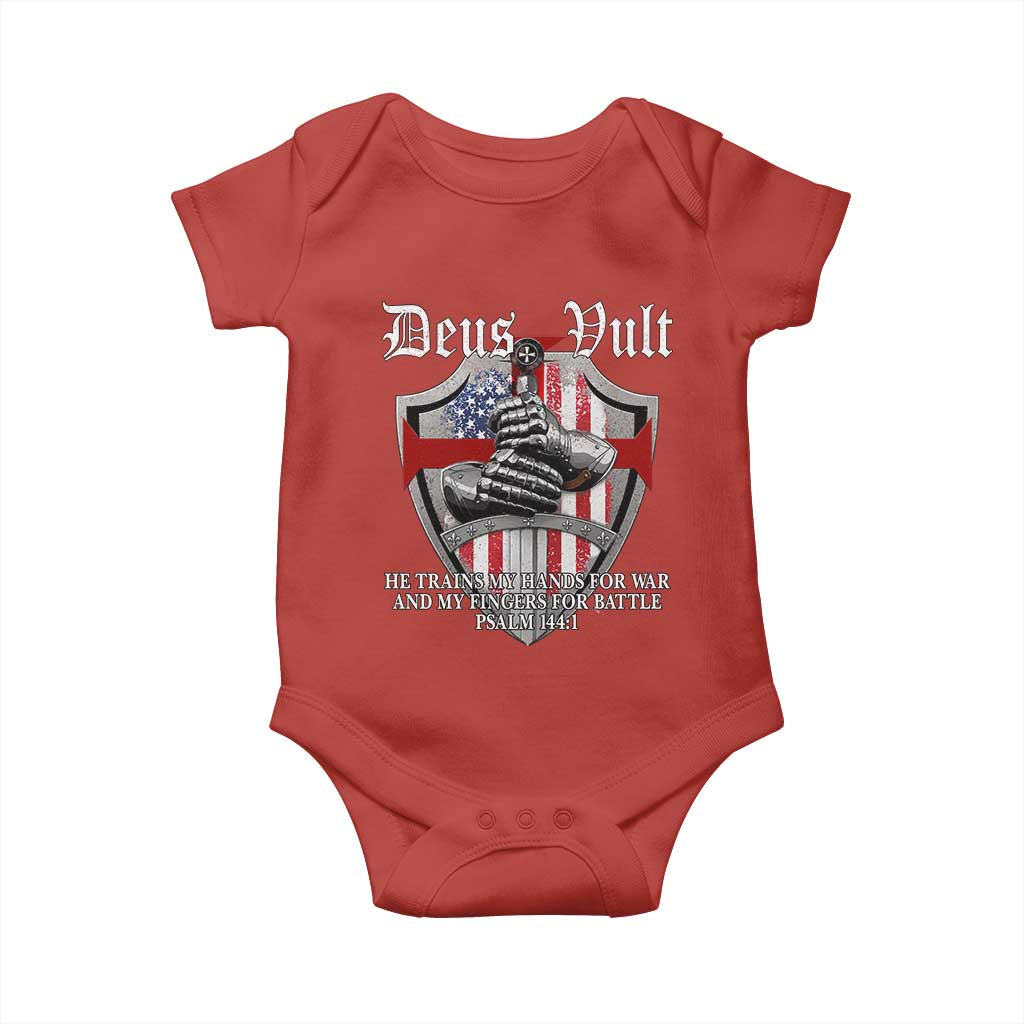 Deus Vult Knights Templar Baby Onesie He Trains My Hands For War And My Fingers For Battle
