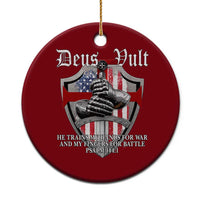 Deus Vult Knights Templar Ceramic Ornament He Trains My Hands For War And My Fingers For Battle