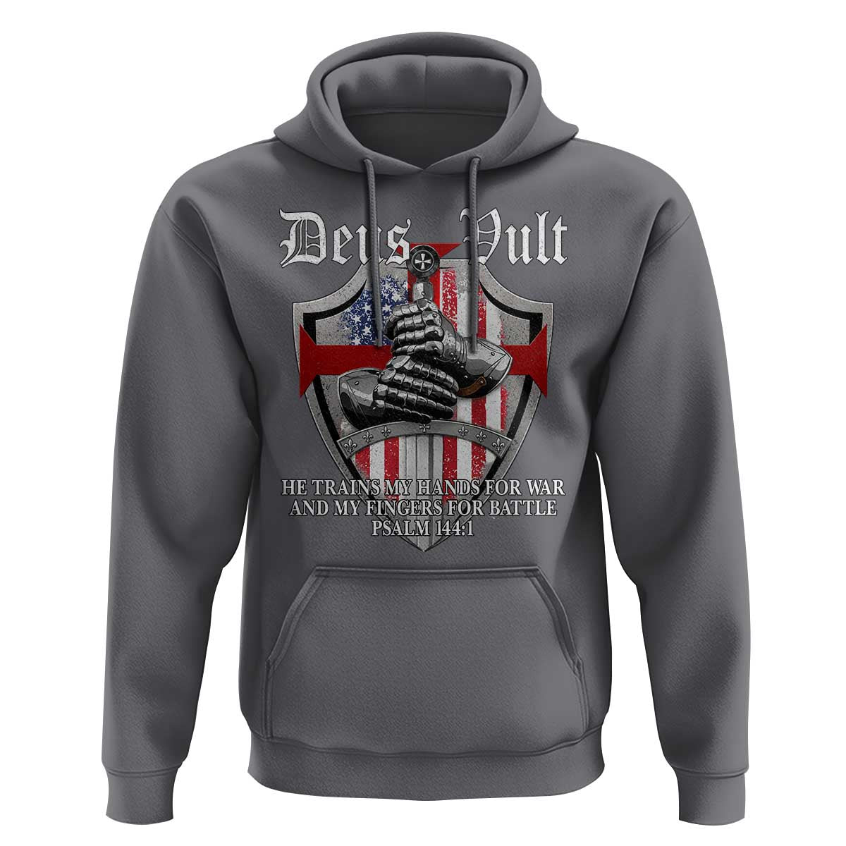 Deus Vult Knights Templar Hoodie He Trains My Hands For War And My Fingers For Battle
