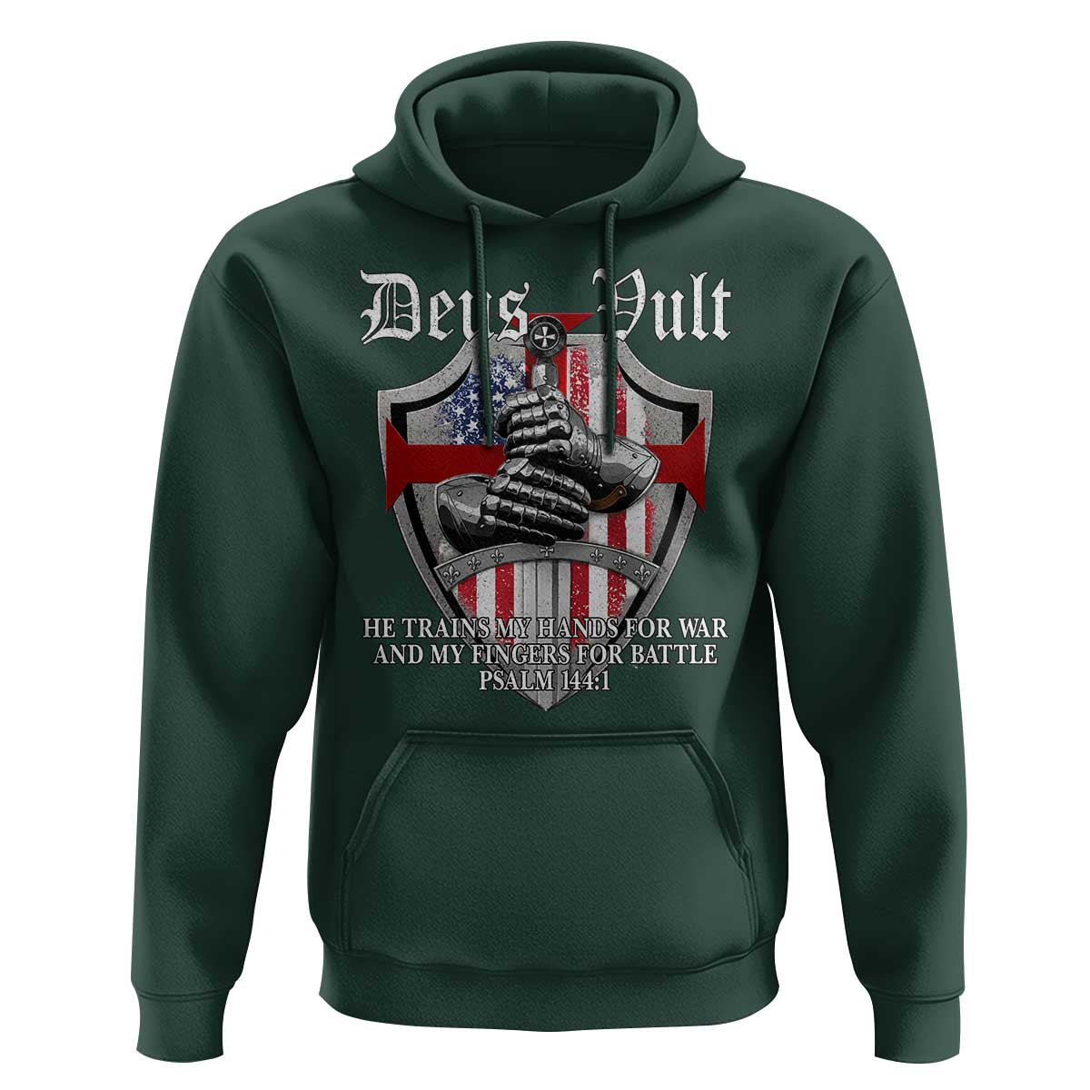 Deus Vult Knights Templar Hoodie He Trains My Hands For War And My Fingers For Battle