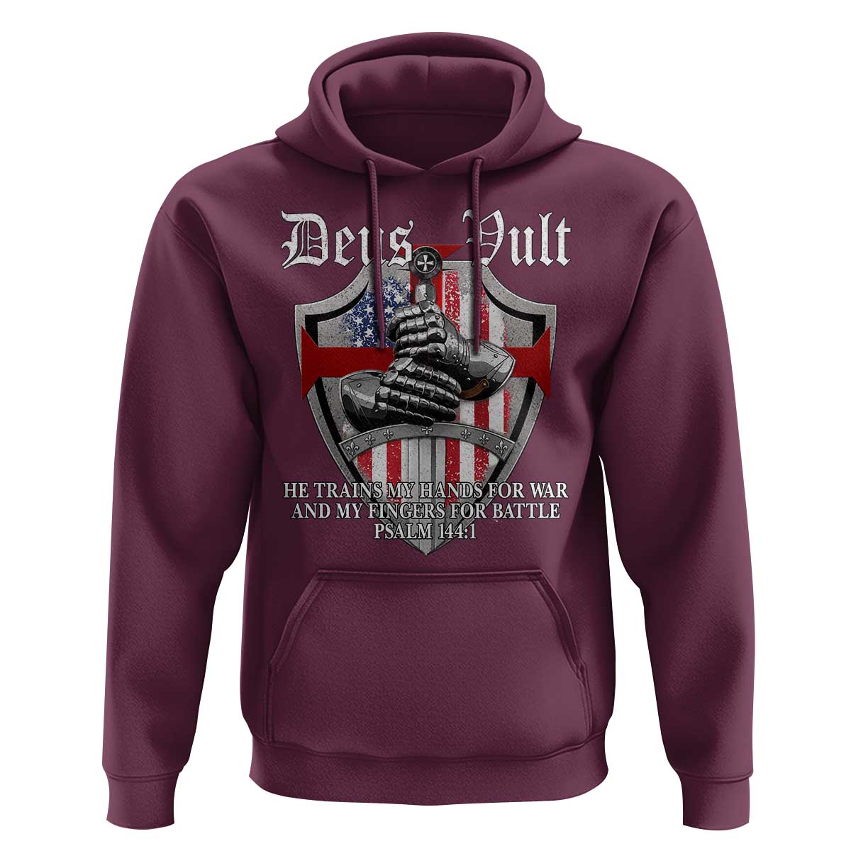Deus Vult Knights Templar Hoodie He Trains My Hands For War And My Fingers For Battle