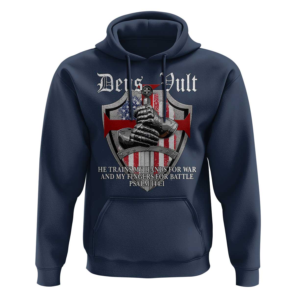 Deus Vult Knights Templar Hoodie He Trains My Hands For War And My Fingers For Battle