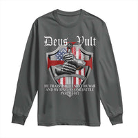 Deus Vult Knights Templar Long Sleeve Shirt He Trains My Hands For War And My Fingers For Battle