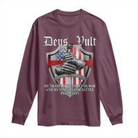 Deus Vult Knights Templar Long Sleeve Shirt He Trains My Hands For War And My Fingers For Battle