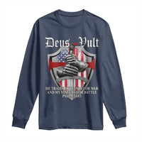 Deus Vult Knights Templar Long Sleeve Shirt He Trains My Hands For War And My Fingers For Battle