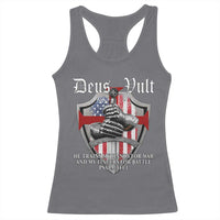 Deus Vult Knights Templar Racerback Tank Top He Trains My Hands For War And My Fingers For Battle