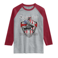 Deus Vult Knights Templar Raglan Shirt He Trains My Hands For War And My Fingers For Battle