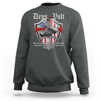 Deus Vult Knights Templar Sweatshirt He Trains My Hands For War And My Fingers For Battle
