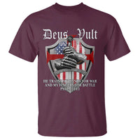 Deus Vult Knights Templar T Shirt He Trains My Hands For War And My Fingers For Battle