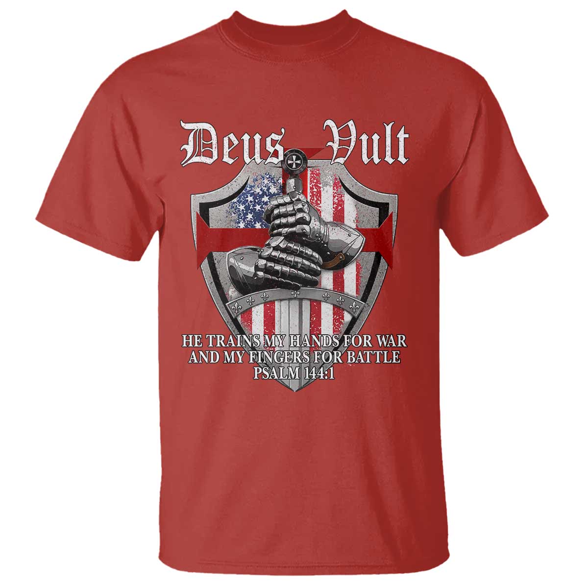Deus Vult Knights Templar T Shirt He Trains My Hands For War And My Fingers For Battle