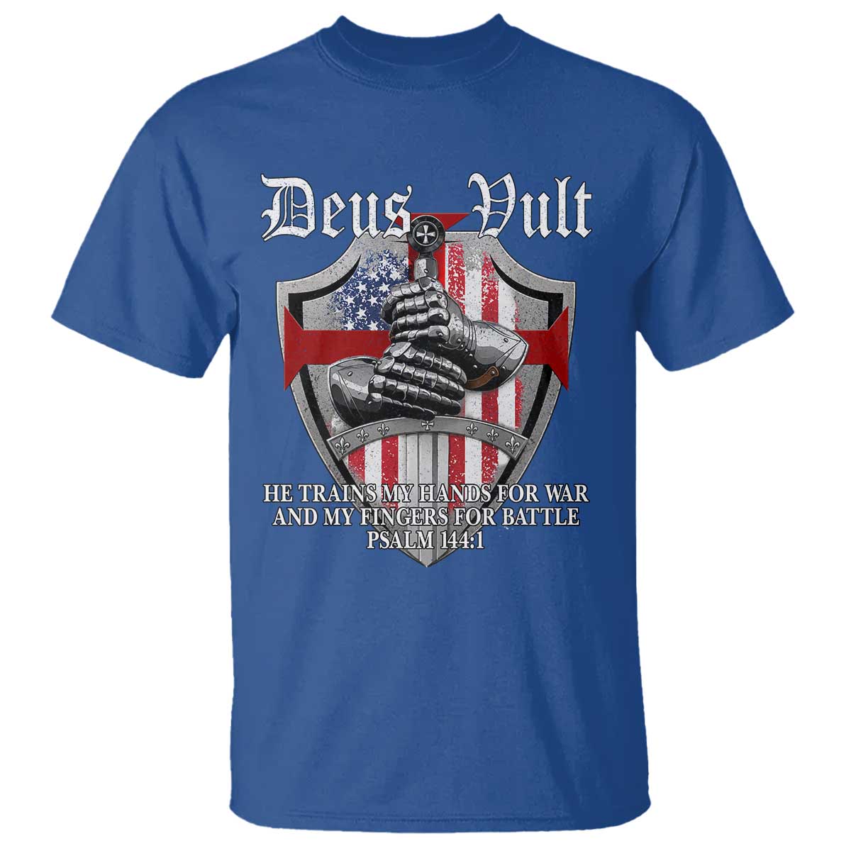 Deus Vult Knights Templar T Shirt He Trains My Hands For War And My Fingers For Battle