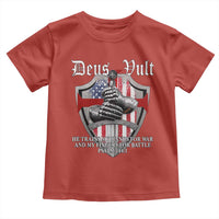 Deus Vult Knights Templar Toddler T Shirt He Trains My Hands For War And My Fingers For Battle