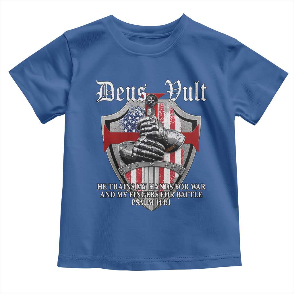 Deus Vult Knights Templar Toddler T Shirt He Trains My Hands For War And My Fingers For Battle